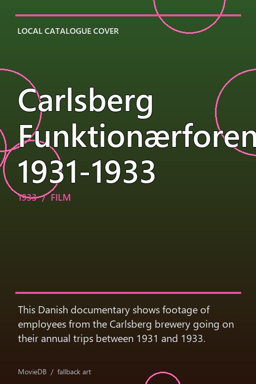 Carlsberg Funktionærforening 1931-1933 poster