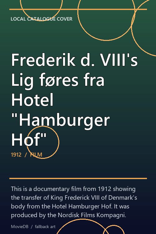 Frederik d. VIII's Lig føres fra Hotel "Hamburger Hof" poster