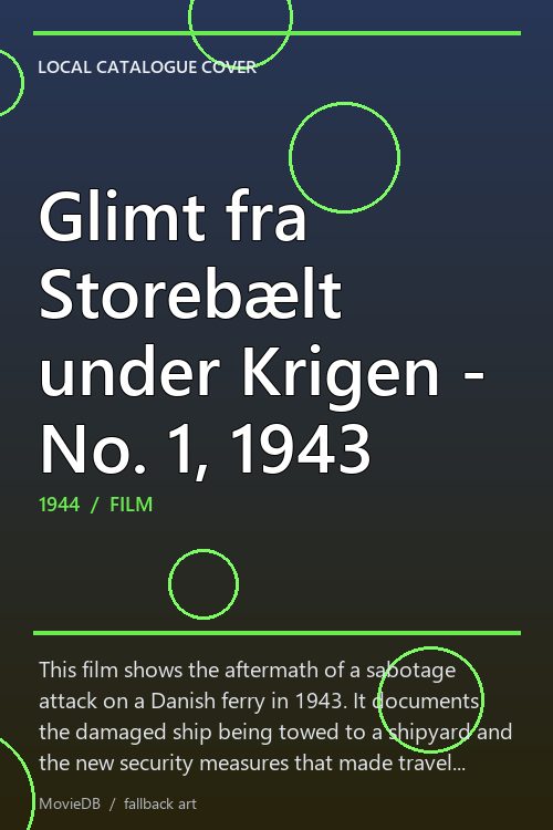 Glimt fra Storebælt under Krigen - No. 1, 1943 poster