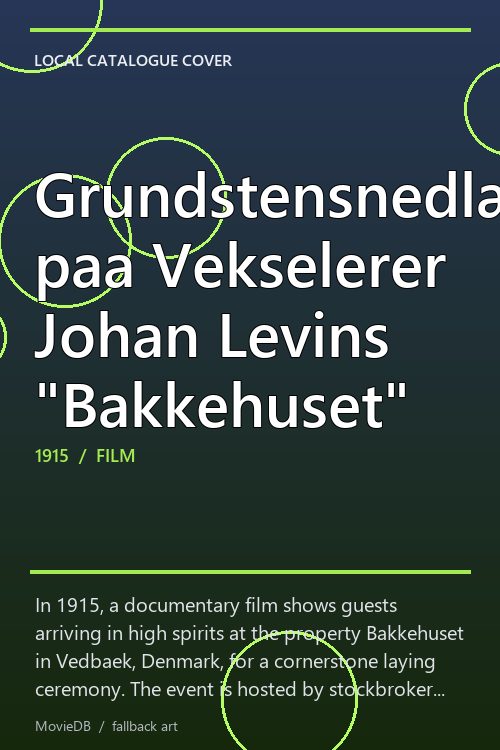Grundstensnedlæggelse paa Vekselerer Johan Levins "Bakkehuset" poster