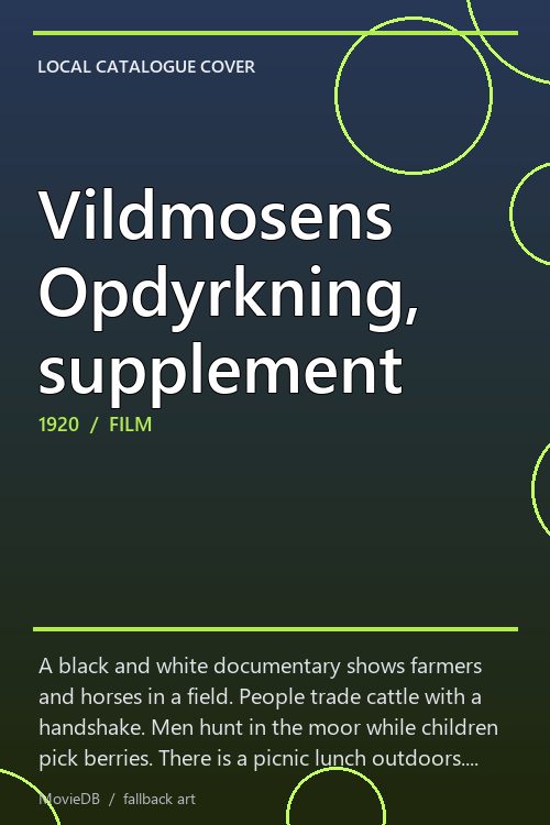 Vildmosens Opdyrkning, supplement poster