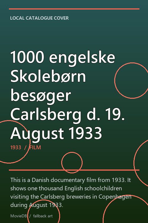 1000 engelske Skolebørn besøger Carlsberg d. 19. August 1933 poster
