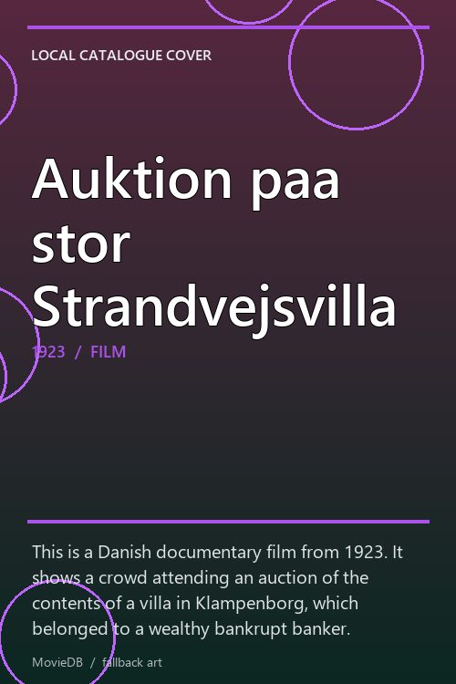 Auktion paa stor Strandvejsvilla poster