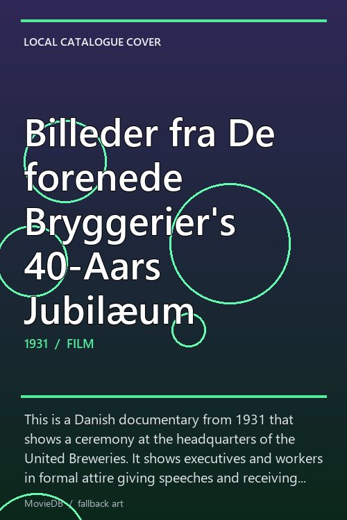 Billeder fra De forenede Bryggerier's 40-Aars Jubilæum poster
