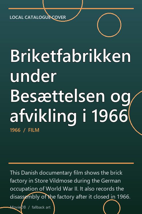 Briketfabrikken under Besættelsen og afvikling i 1966 poster