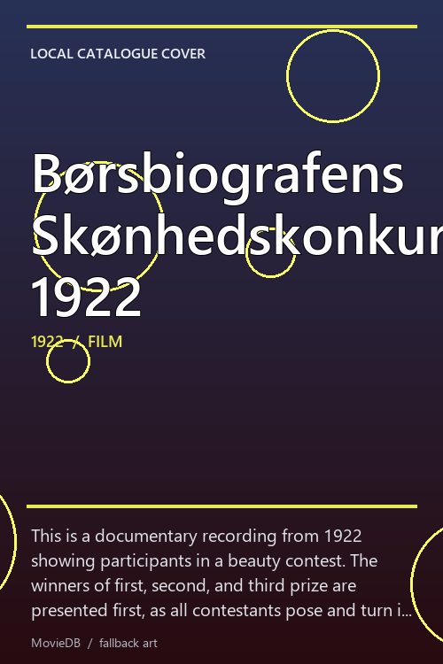 Børsbiografens Skønhedskonkurrence 1922 poster