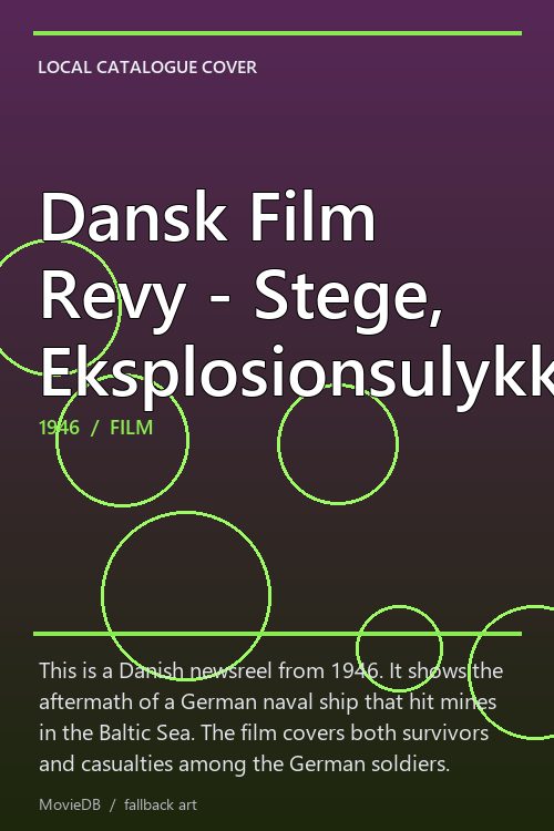 Dansk Film Revy - Stege, Eksplosionsulykke poster