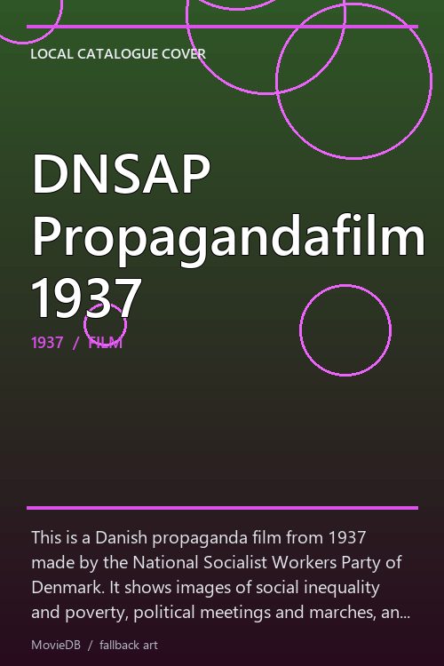 DNSAP Propagandafilm 1937 poster