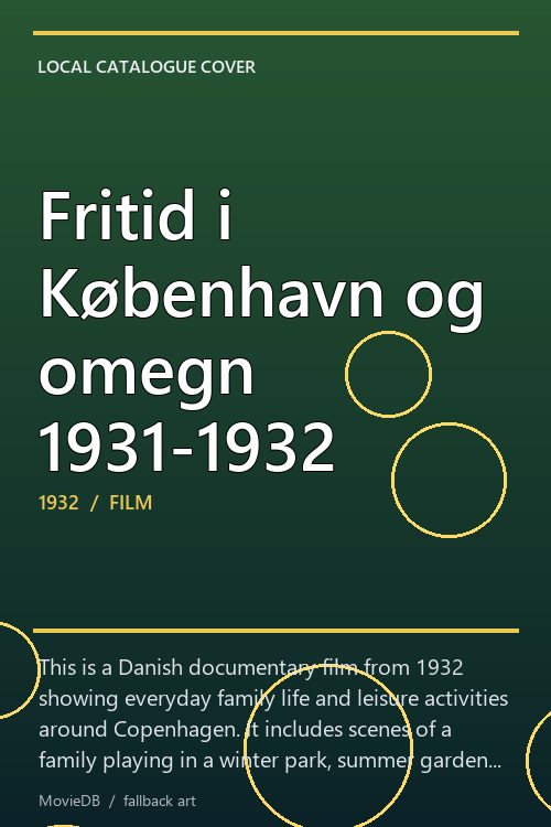 Fritid i København og omegn 1931-1932 poster