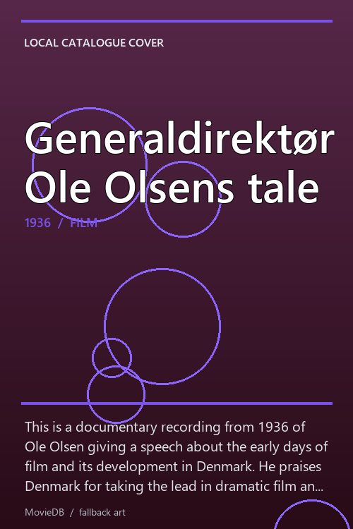 Generaldirektør Ole Olsens tale poster