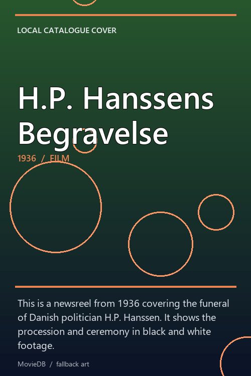 H.P. Hanssens Begravelse poster