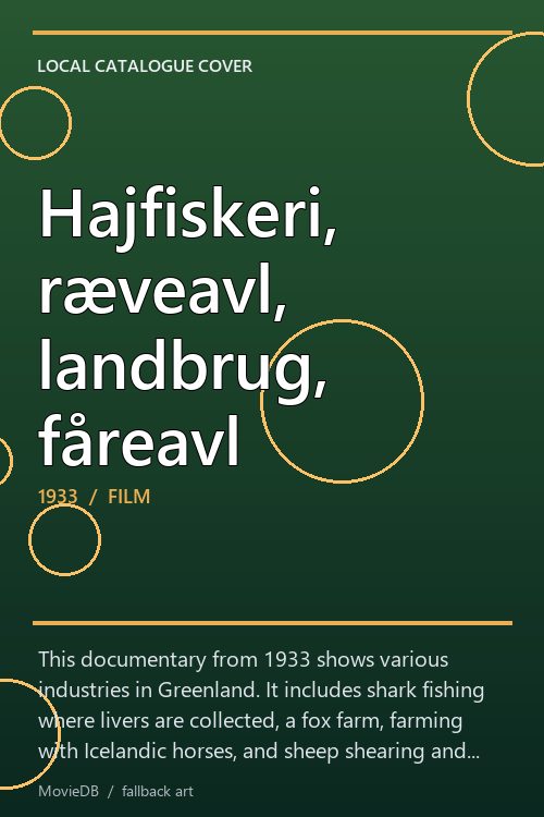 Hajfiskeri, ræveavl, landbrug, fåreavl poster