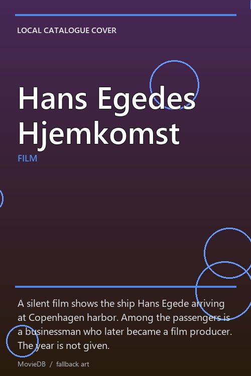Hans Egedes Hjemkomst poster