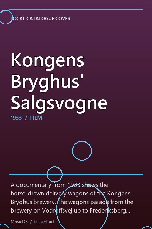 Kongens Bryghus' Salgsvogne poster
