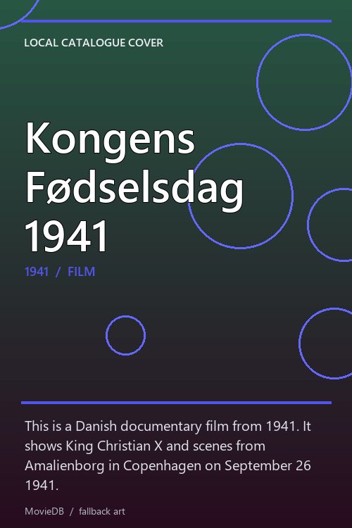Kongens Fødselsdag 1941 poster