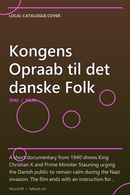 Kongens Opraab til det danske Folk poster