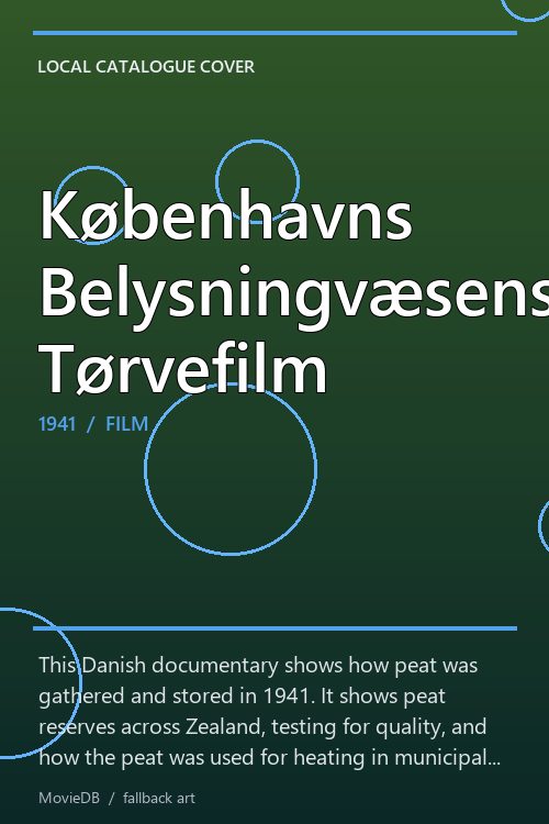 Københavns Belysningvæsens Tørvefilm poster