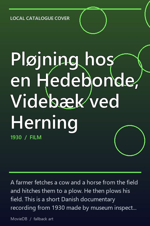 Pløjning hos en Hedebonde, Videbæk ved Herning poster