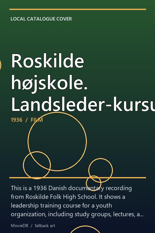 Roskilde højskole. Landsleder-kursus. poster