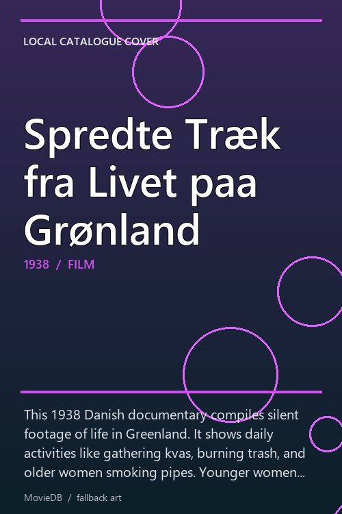 Spredte Træk fra Livet paa Grønland poster