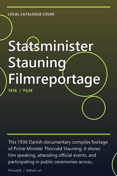 Statsminister Stauning Filmreportage poster