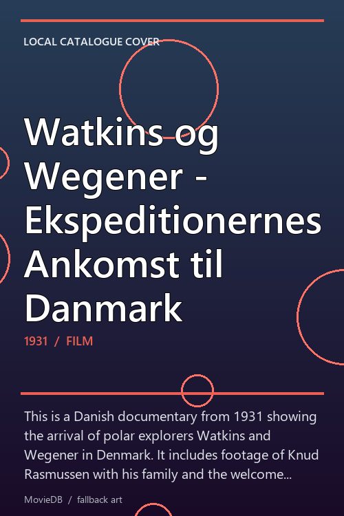 Watkins og Wegener - Ekspeditionernes Ankomst til Danmark poster