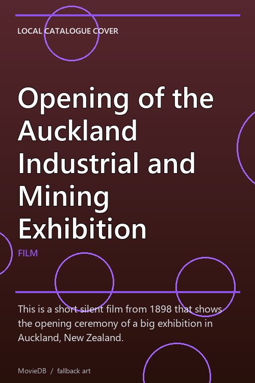 Opening of the Auckland Industrial and Mining Exhibition poster