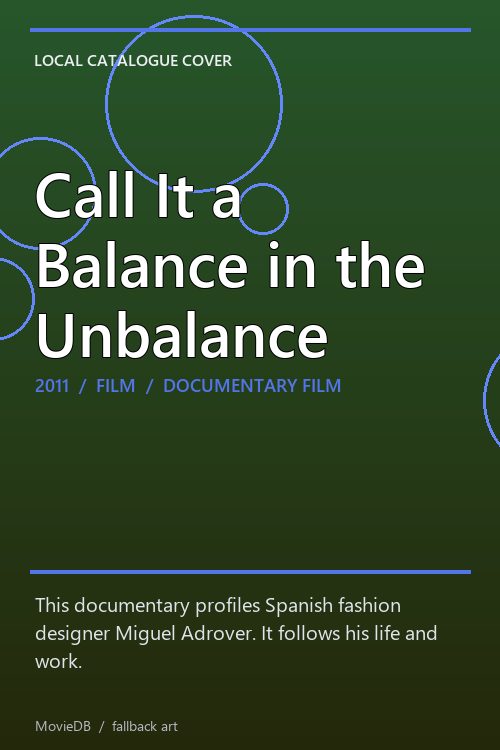 Call It a Balance in the Unbalance poster