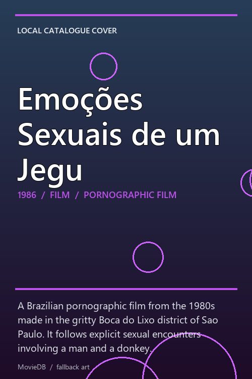 Emoções Sexuais de um Jegu poster