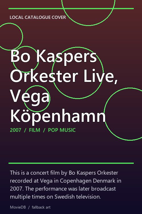 Bo Kaspers Orkester Live, Vega Köpenhamn poster