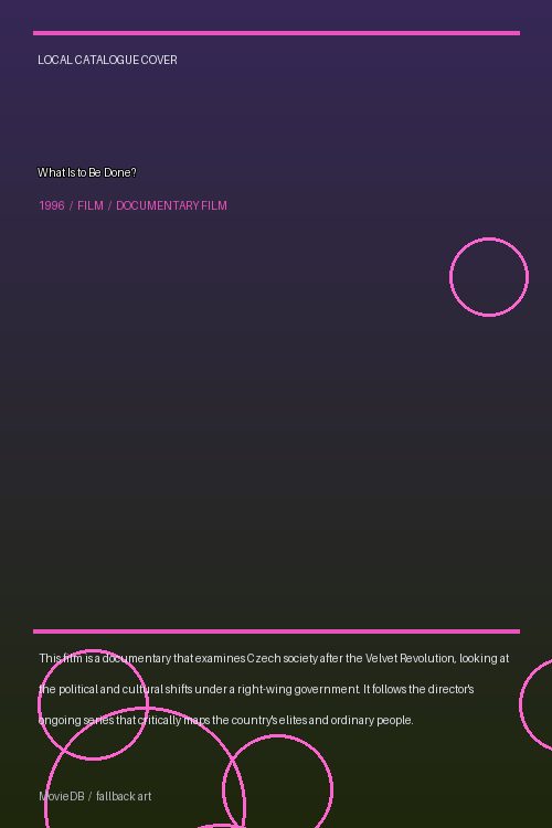 What Is to Be Done? poster