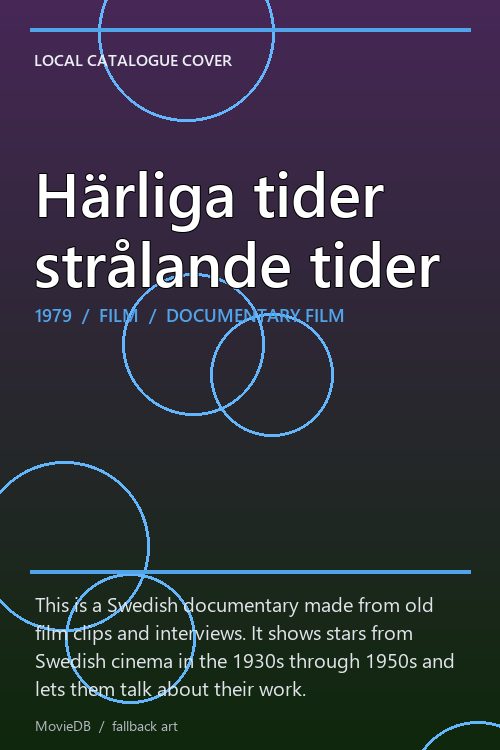 Härliga tider strålande tider poster