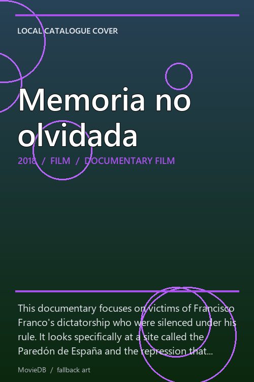 Memoria no olvidada poster