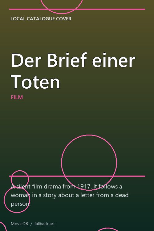 Der Brief einer Toten poster