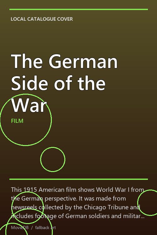 The German Side of the War poster