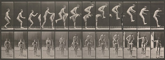 Boys Playing Leapfrog: Side View poster