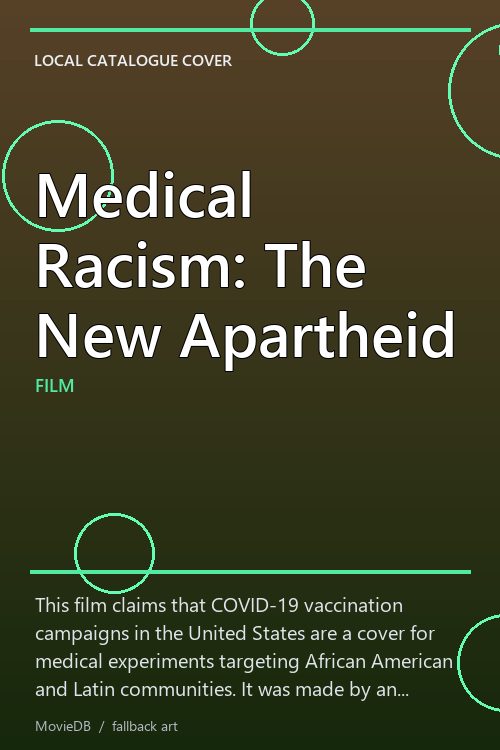 Medical Racism: The New Apartheid poster