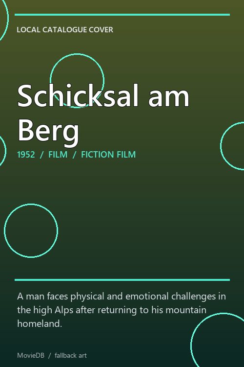 Schicksal am Berg poster