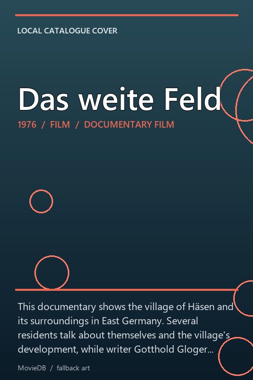 Das weite Feld poster