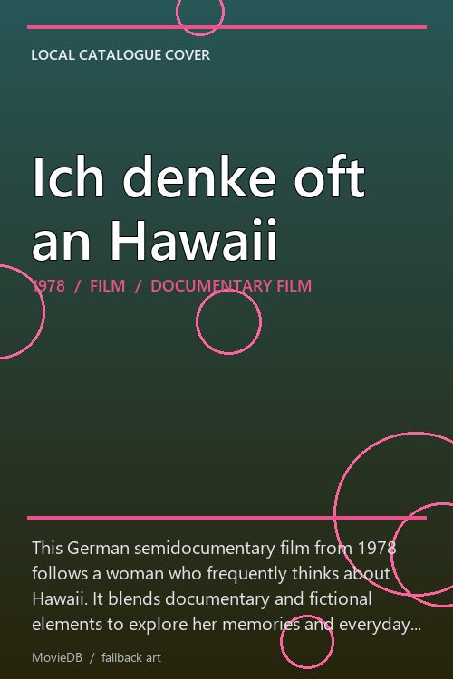 Ich denke oft an Hawaii poster