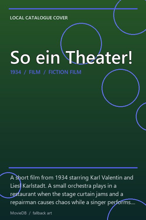 So ein Theater! poster