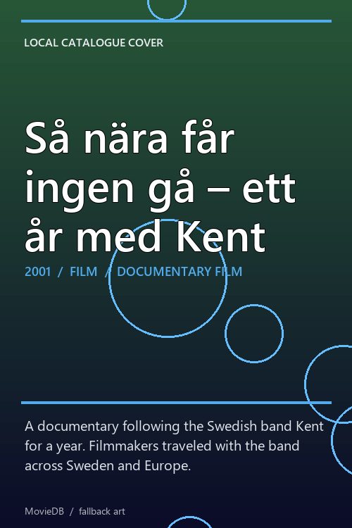 Så nära får ingen gå – ett år med Kent poster