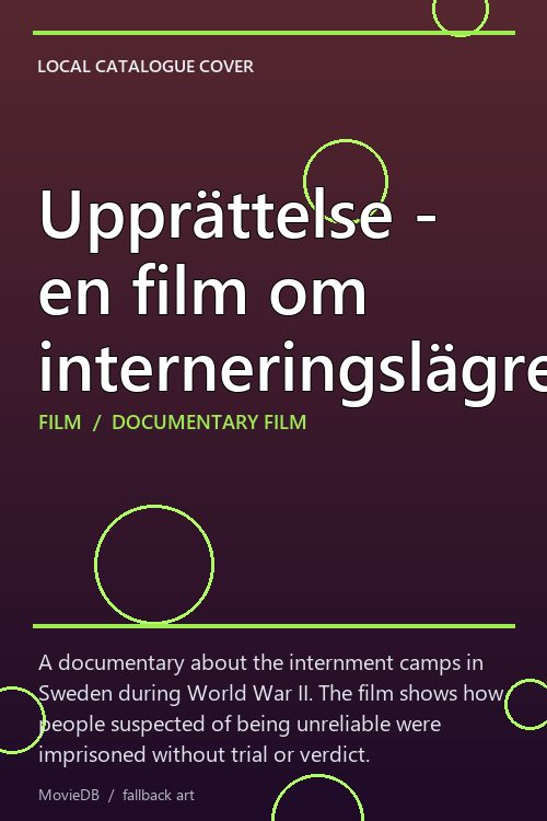 Upprättelse - en film om interneringslägren poster