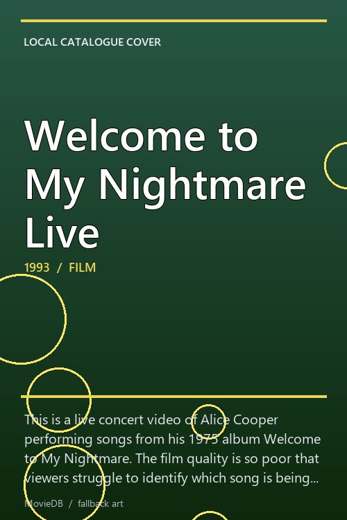 Welcome to My Nightmare Live poster