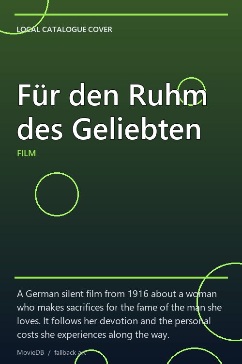 Für den Ruhm des Geliebten poster