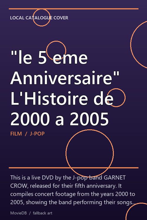 "le 5 eme Anniversaire" L'Histoire de 2000 a 2005 poster