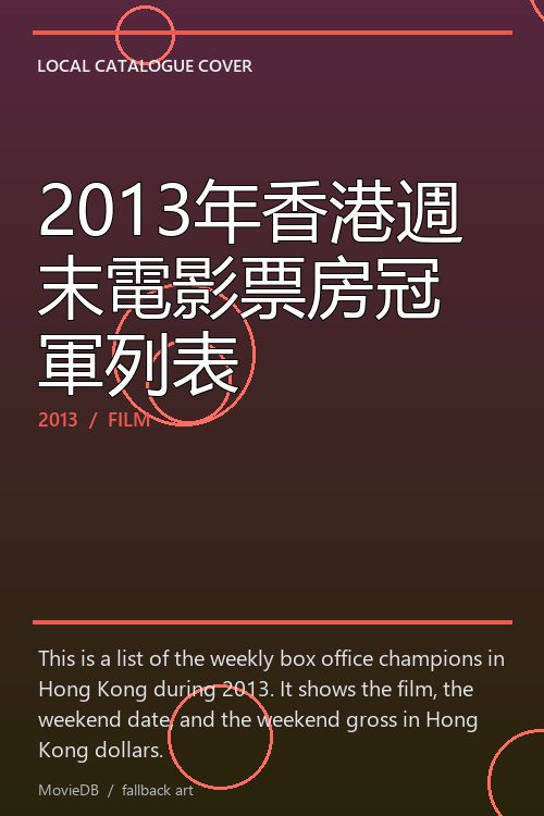 2013年香港週末電影票房冠軍列表 poster