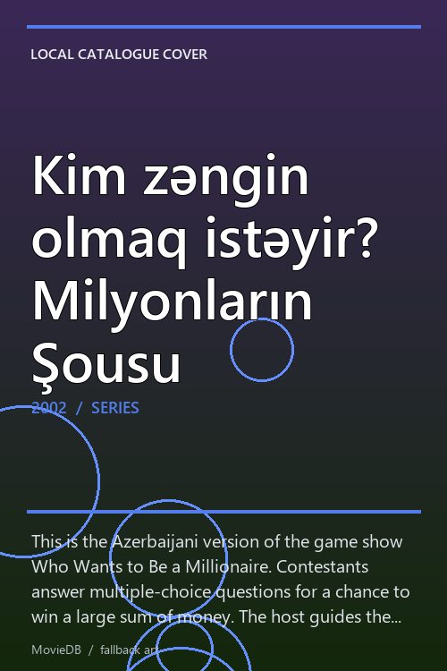 Kim zəngin olmaq istəyir? Milyonların Şousu poster
