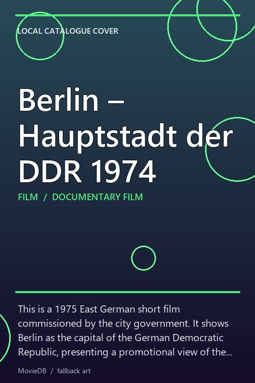 Berlin – Hauptstadt der DDR 1974 poster