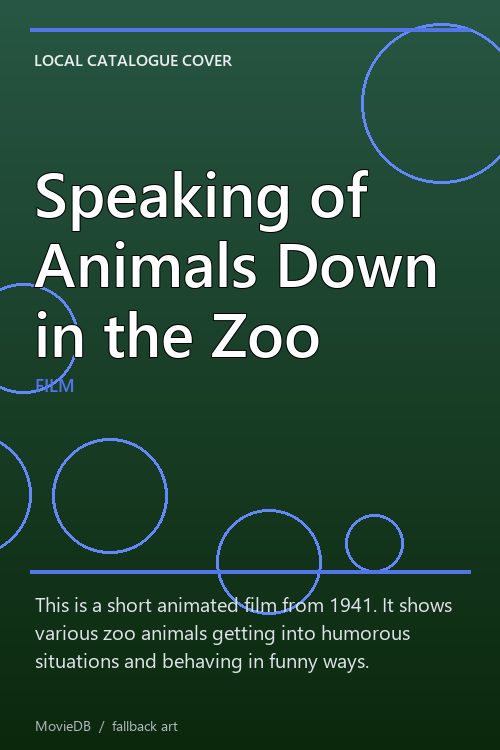 Speaking of Animals Down in the Zoo poster
